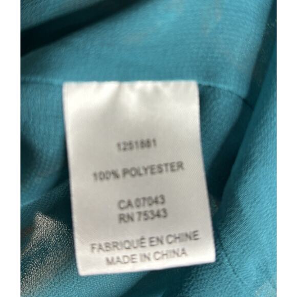 Joie Blouse Fall Leaves Long Sleeve Green Swiss Dots Size Medium Lined Foliage - Picture 8 of 9